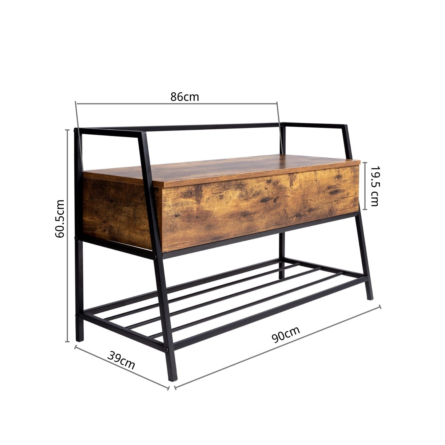 Banco Zapatero con Almacenaje, Adecuado para Entrada Sala de Estar Vintage