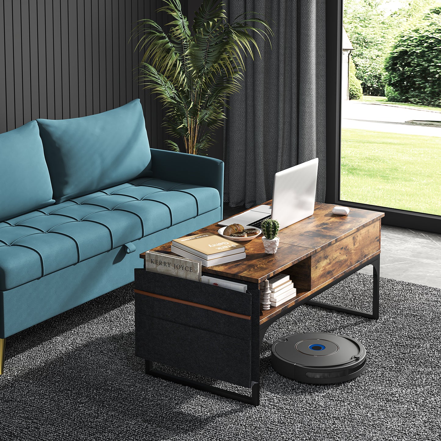 Mesa de Centro Elevable con Almacenamiento