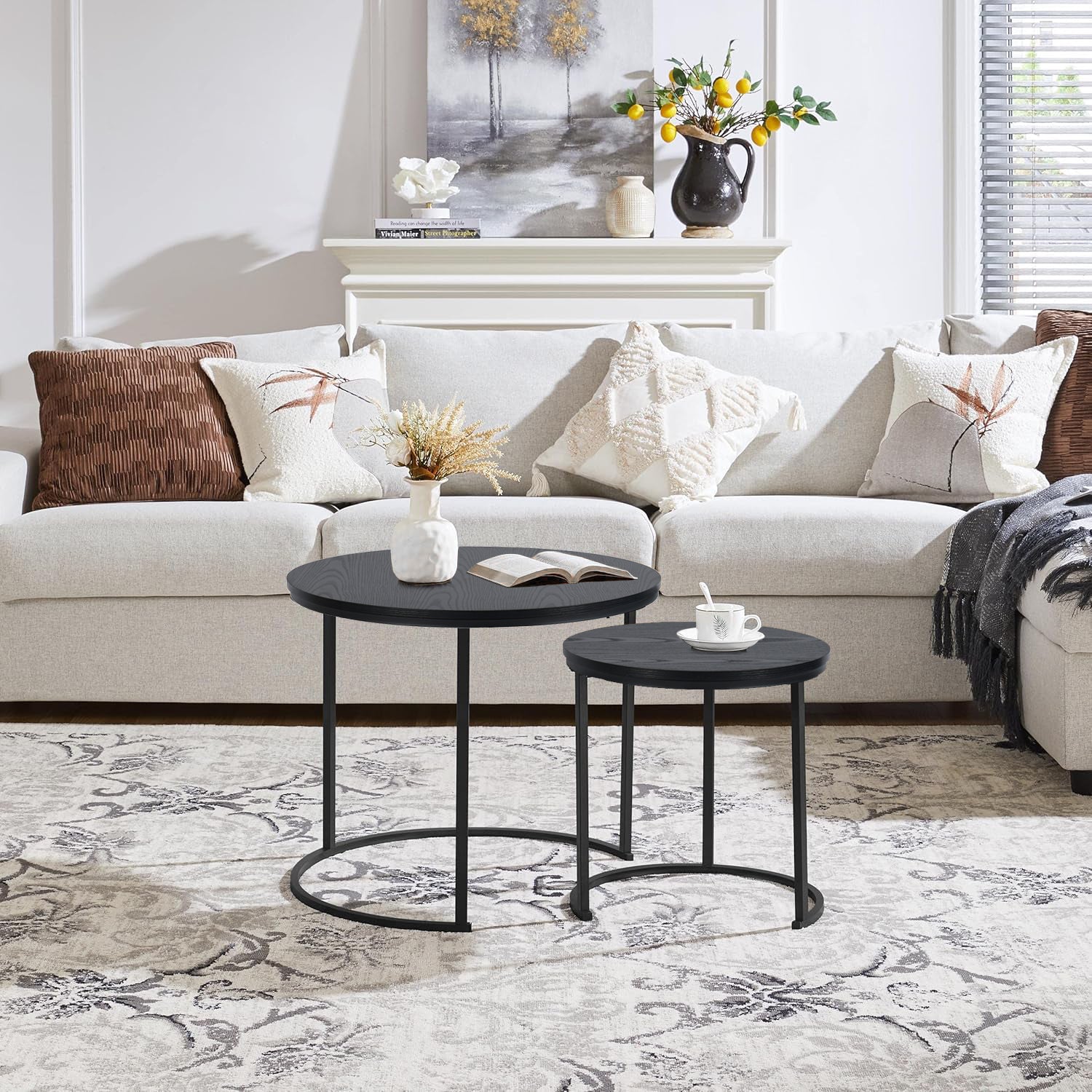 Set de 2 Mesas de Centro Negro