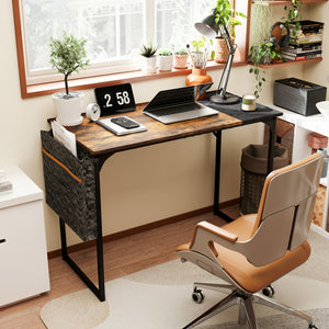 Escritorio de Bolsillo Moderno con Almacenaje 100 X 48 X 74 cm Marrón