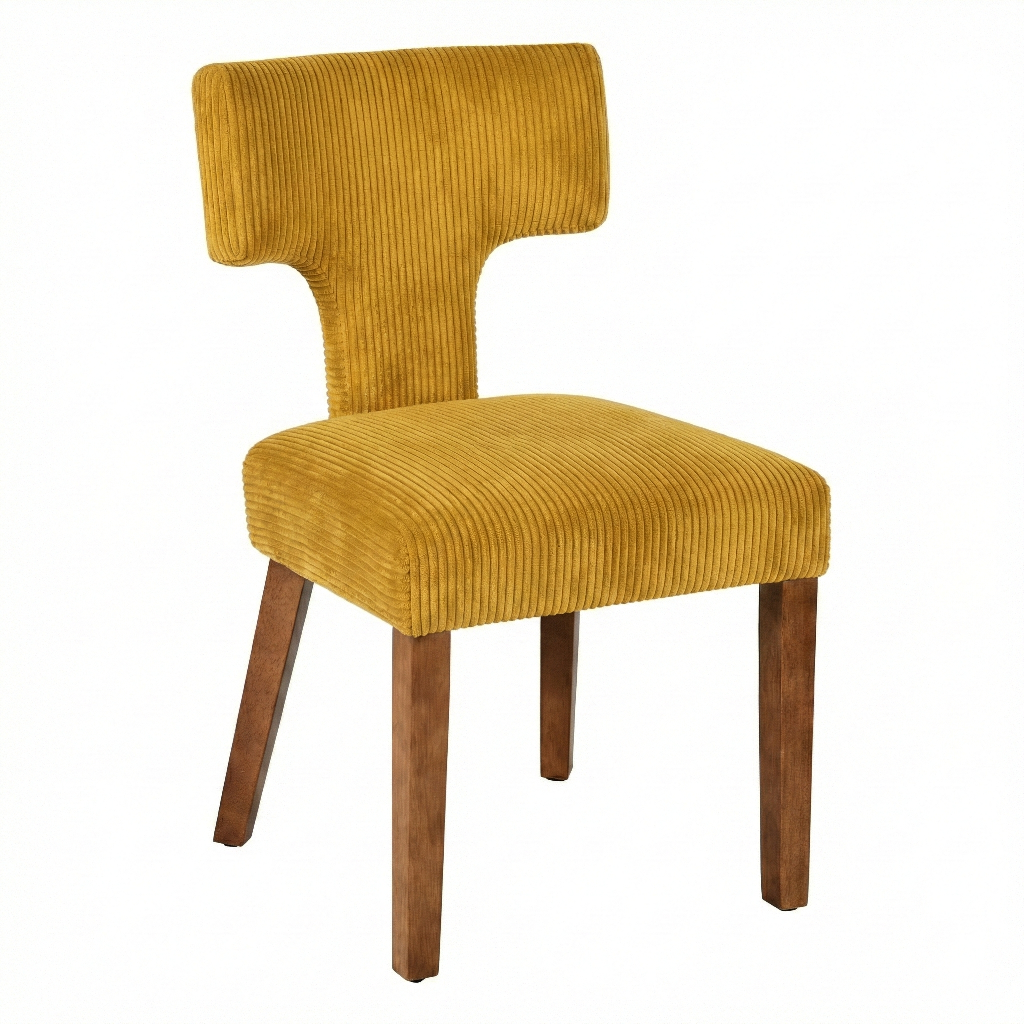 Cyber Homemake ● Silla de Comedor Moderna de Pana a Rayas 2 piezas (Amarillo)