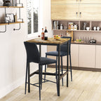 Juego de 2 Taburetes de Bar ContemporáNeos Respaldo Alto Negro