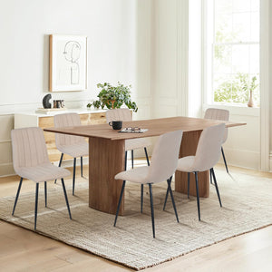 Juego de 4 Sillas para Comedor Beige