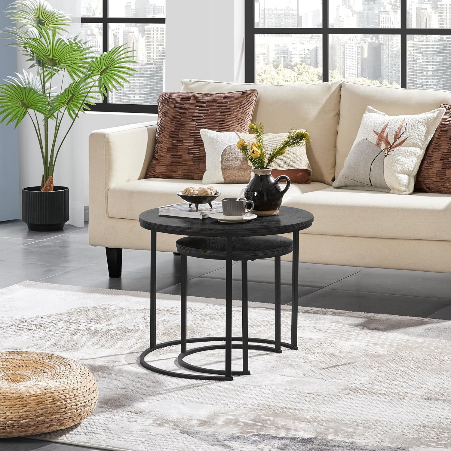 Set de 2 Mesas de Centro Negro