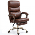 Cyber Homemake ● Silla Ejecutiva de Cuero Vintage con Reposapiés