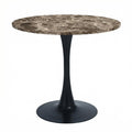 Cyber Homemake ● Mesa de Comedor Redonda con Revestimiento de Mármol