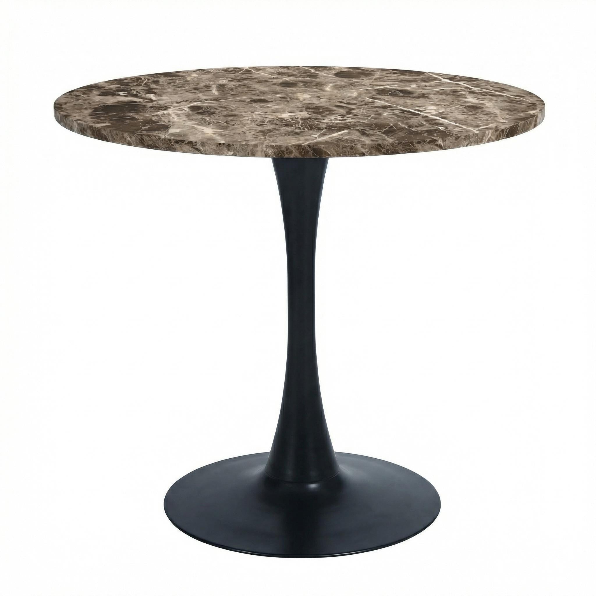 Cyber Homemake ● Mesa de Comedor Redonda con Revestimiento de Mármol