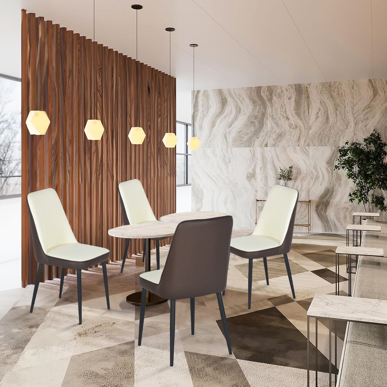 Sillas de Comedor Modernas y Cómodas de 2 Piezas para Comedor y Cocina Marrón