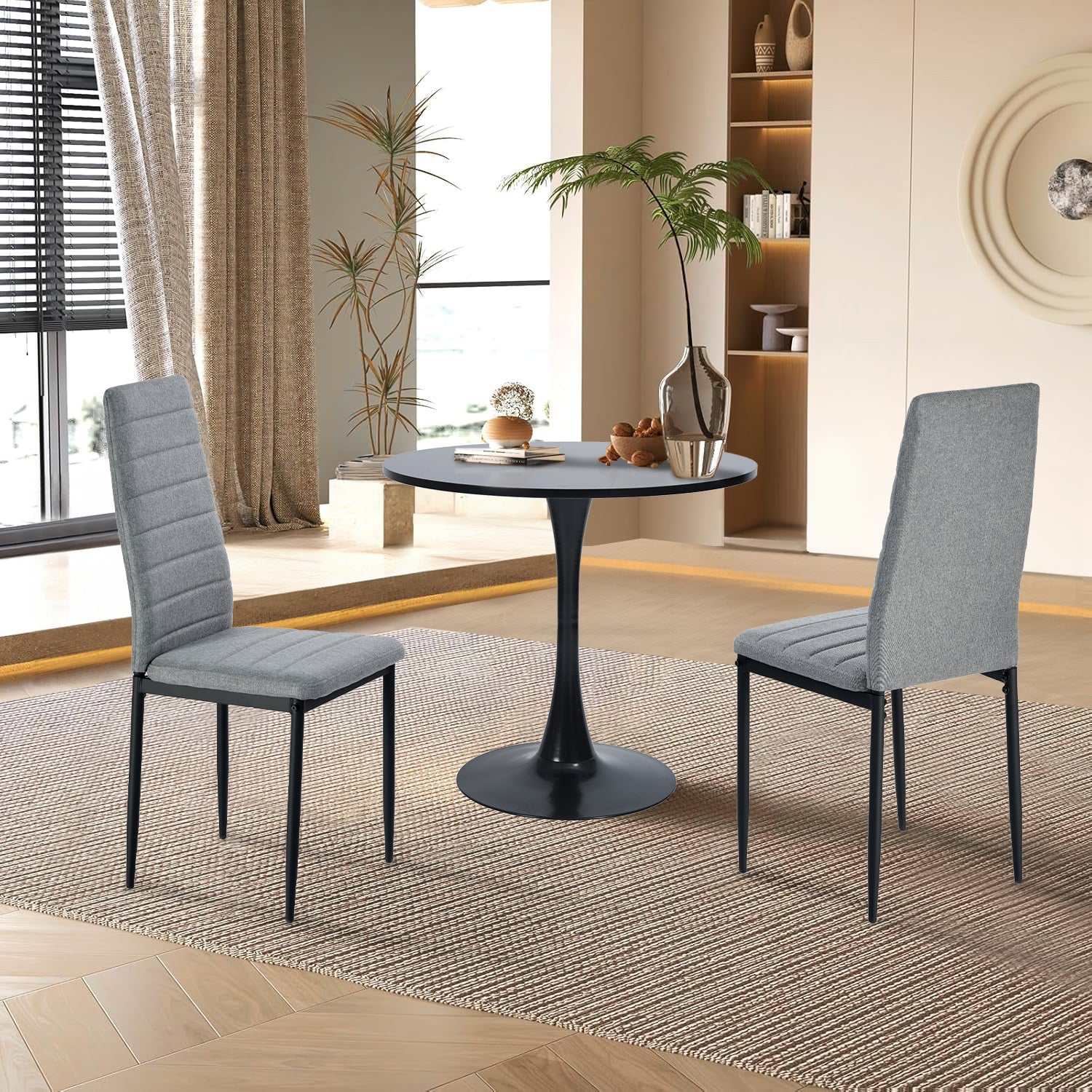 Juego de 4 Sillas de Comedor Contemporáneas en Gris