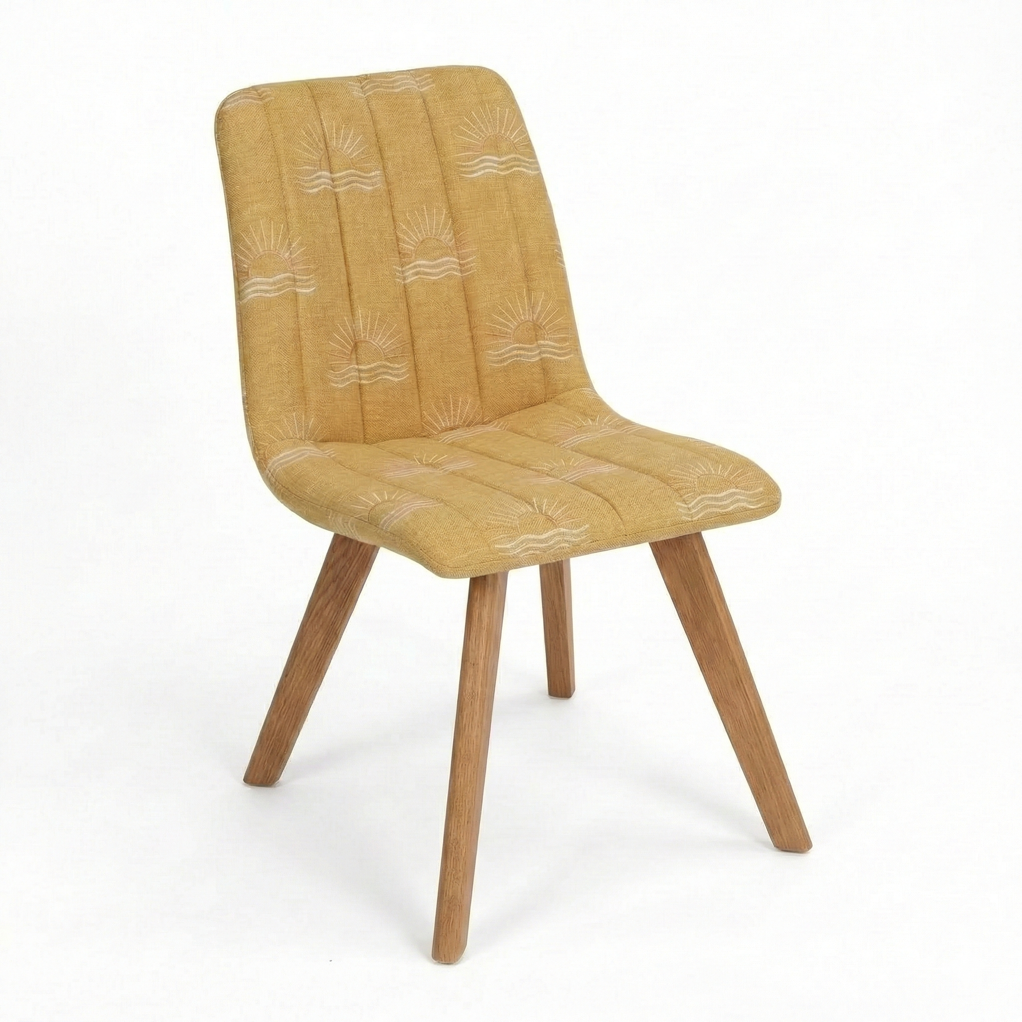 Cyber Homemake ● Silla de Comedor con Estampado de Sol y Mar Juego de 4 (Amarillo)
