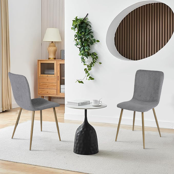 Juego de 4 Sillas de Comedor Modernas con Patas de Metal Gris