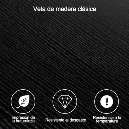 Burós Mesita de Noche Mesita Auxiliar con Cajón Extraíble de Bolsillo de Tela para Dormitorio y Salón Negro