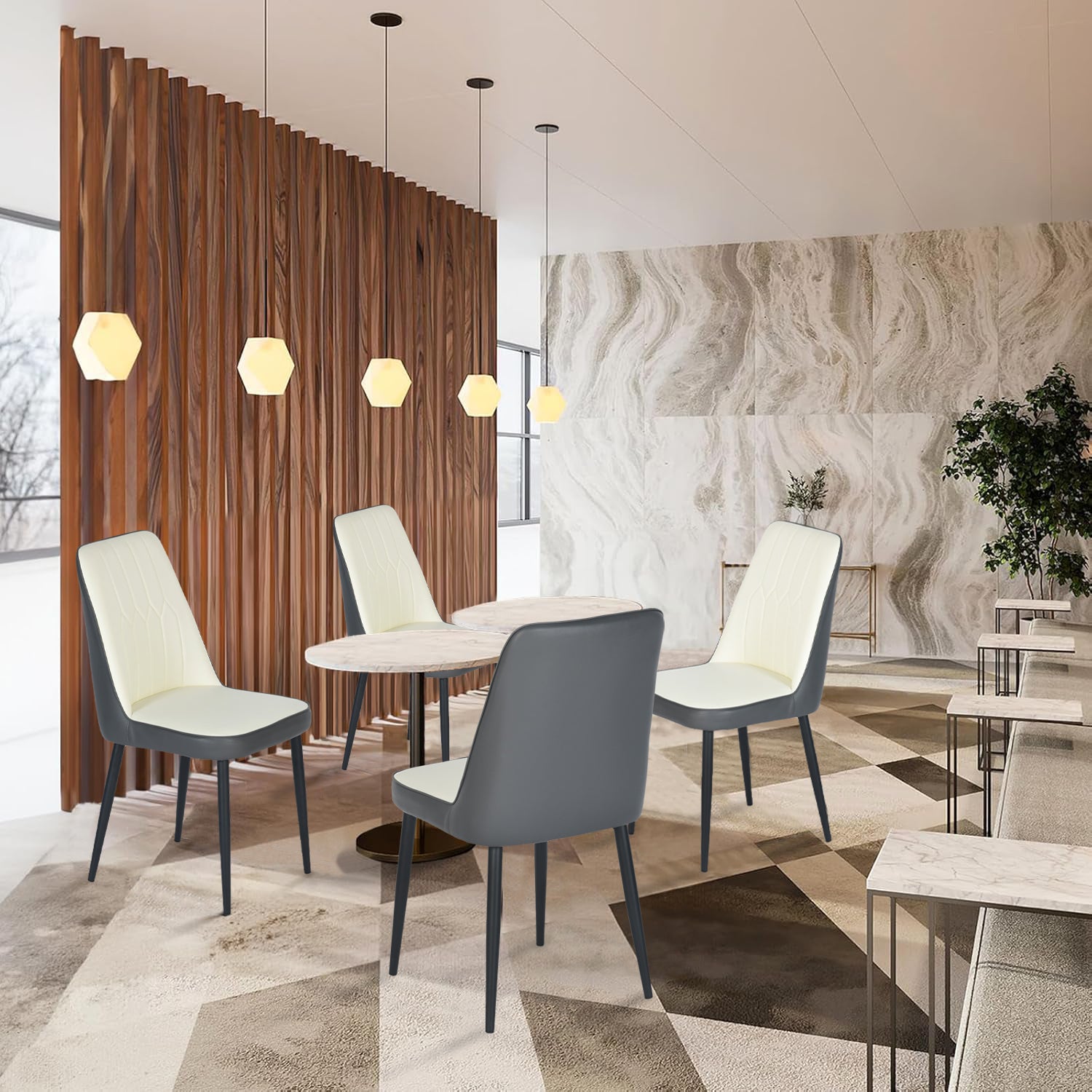 Sillas de Comedor Modernas y Cómodas de 2 Piezas para Comedor y Cocina Gris