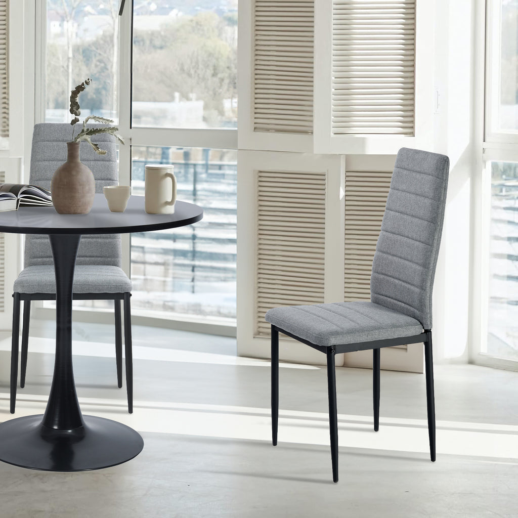 Juego de 4 Sillas de Comedor Contemporáneas en Gris