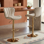 Cyber Homemake ● Taburete de Bar Moderno Lujoso con Acabado Dorado
