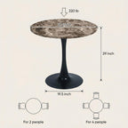 Cyber Homemake ● Mesa de Comedor Redonda con Revestimiento de Mármol