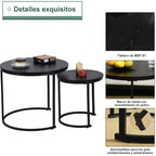 Set de 2 Mesas de Centro Negro