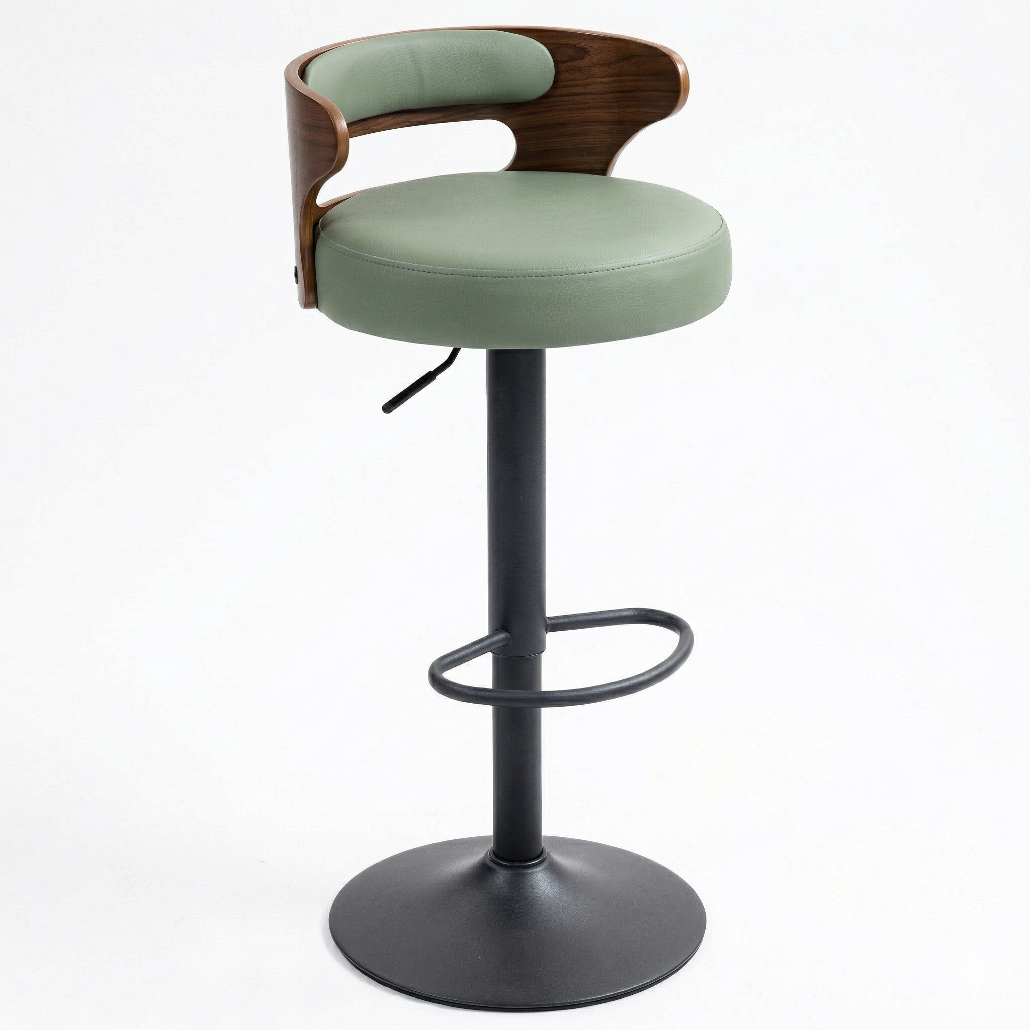 Cyber Homemake ● Taburete de Bar Nórdico con Respaldo de Madera