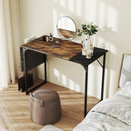 Escritorio de Bolsillo Moderno con Almacenaje 100 X 48 X 74 cm Marrón