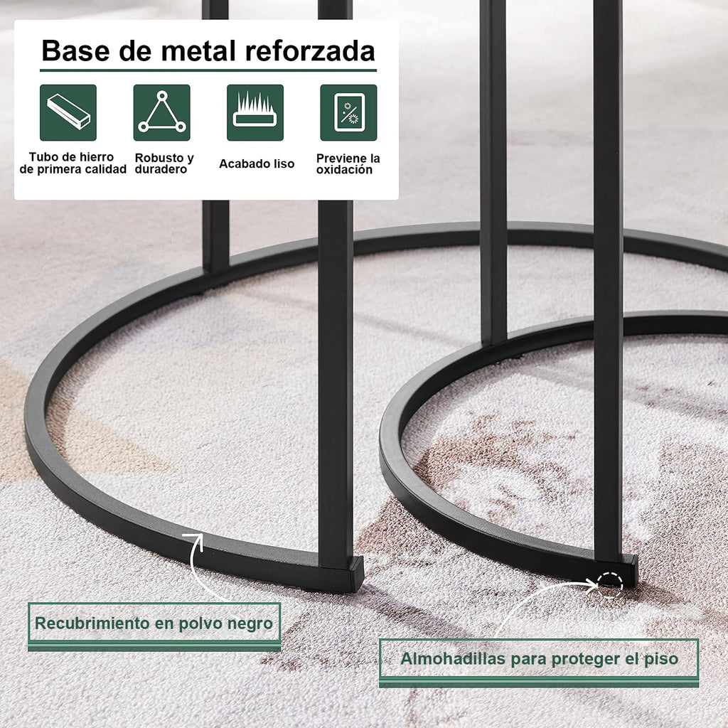 Set de 2 Mesas de Centro Negro