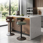 Cyber Homemake ● Taburete de Bar Nórdico con Respaldo de Madera