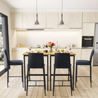 Juego de 2 Taburetes de Bar ContemporáNeos Respaldo Alto Negro