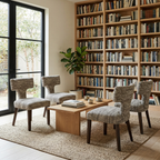 Cyber Homemake ● Silla de Comedor Mid-Century con Patrón Geométrico
