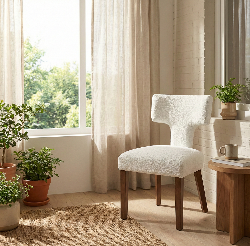 Cyber Homemake ● Silla de Comedor Moderna de Terciopelo Bouclé 2 piezas