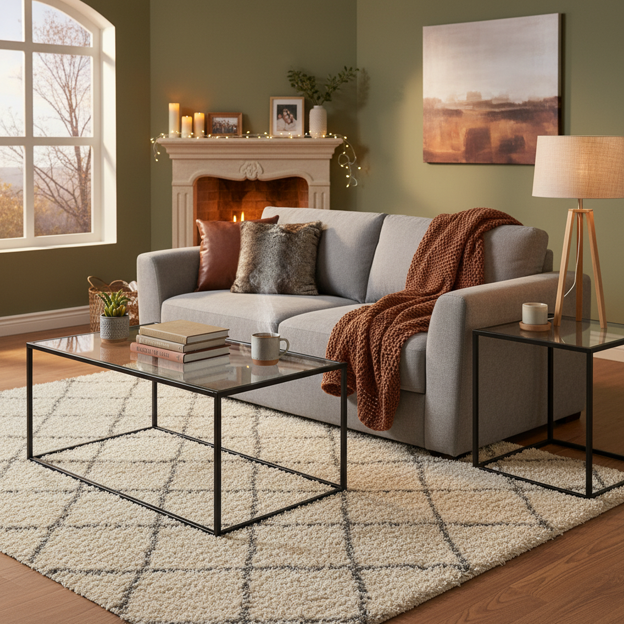 Juego de 2 Mesas de Centro de Cristal