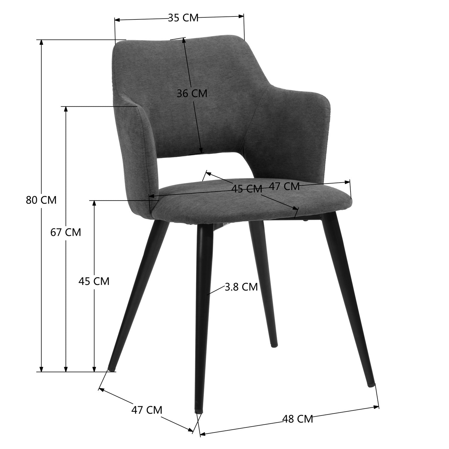 Conjunto de 2 Sillas de Comedor Modernas Respaldo de Diseño Vintage Gris