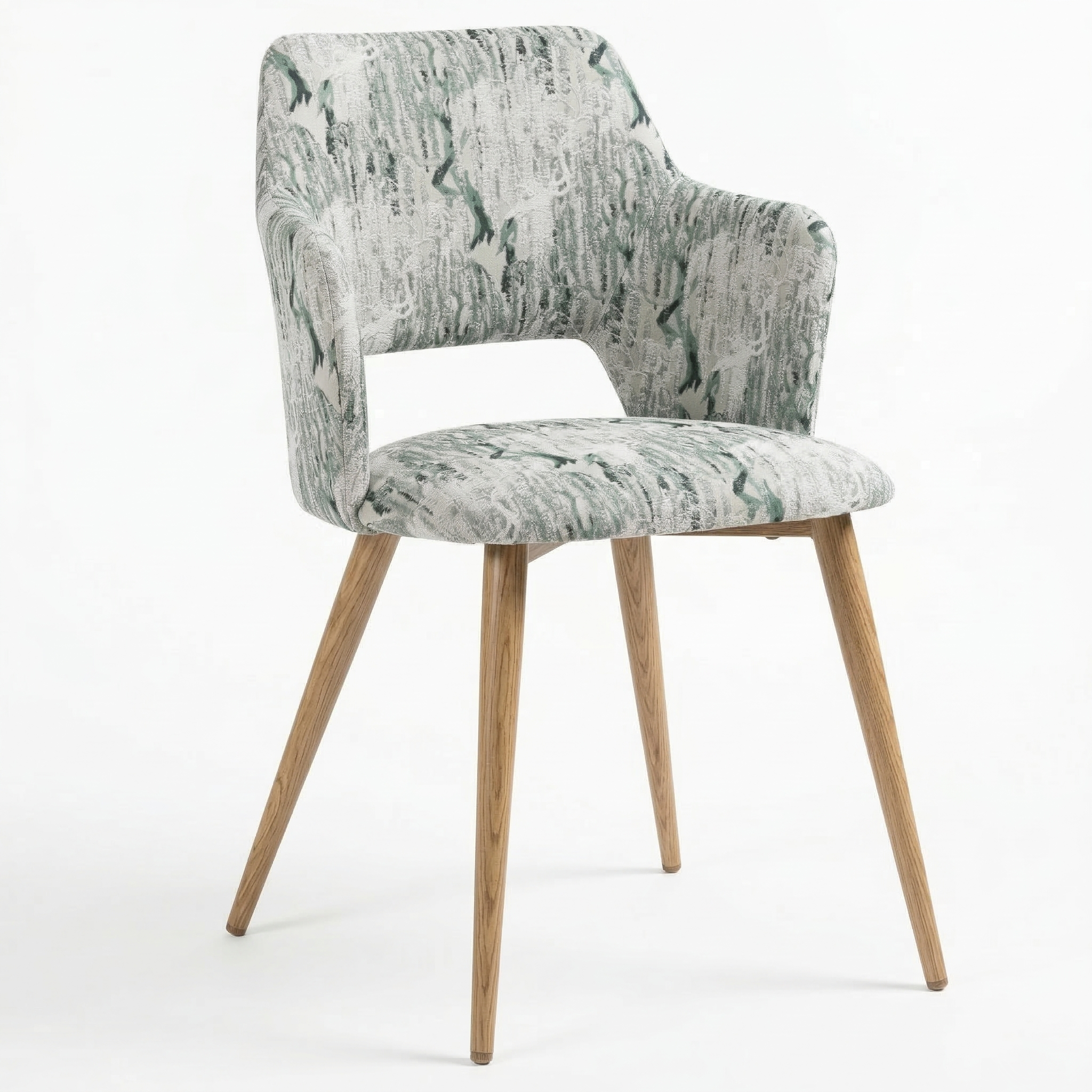Cyber Homemake ● Silla de Comedor de Terciopelo Peludo con Patas de Madera (Blanco)