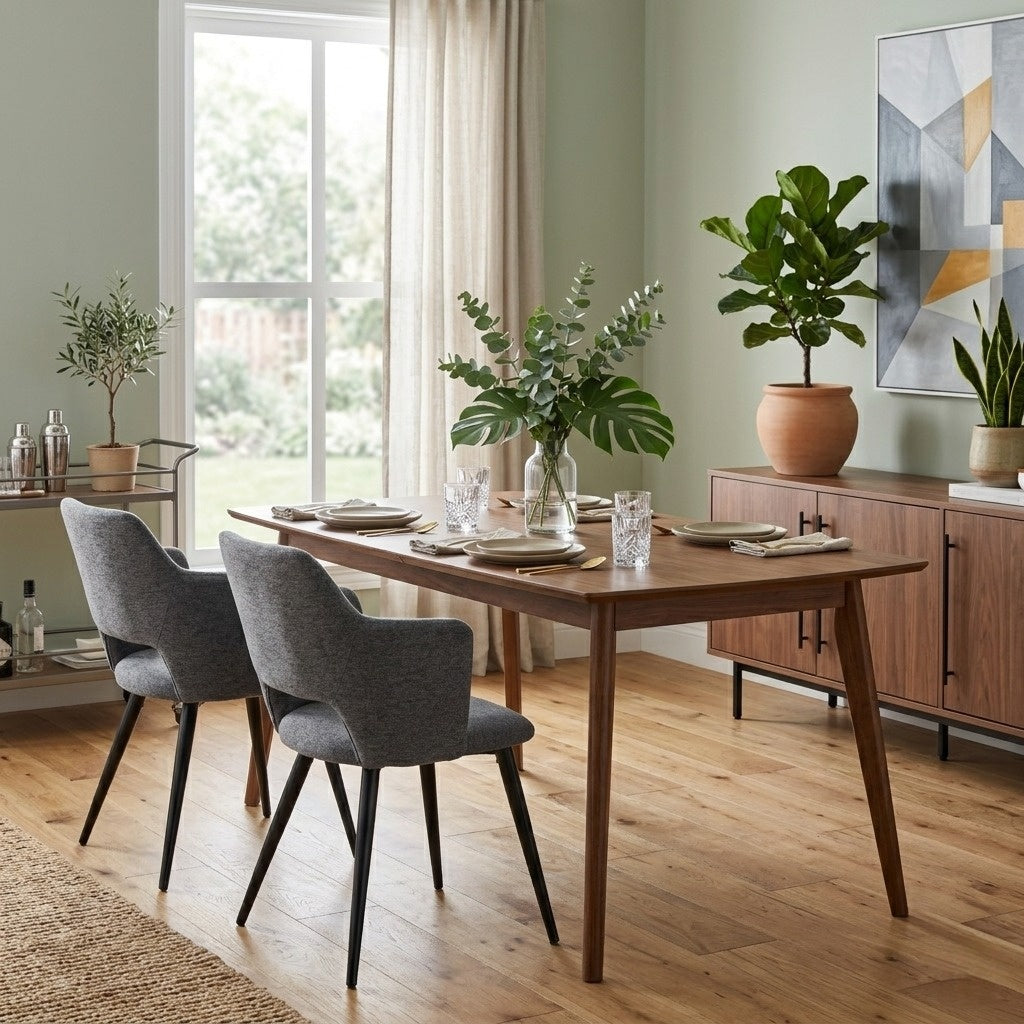 Conjunto de 2 Sillas de Comedor Modernas Respaldo de Diseño Vintage Gris
