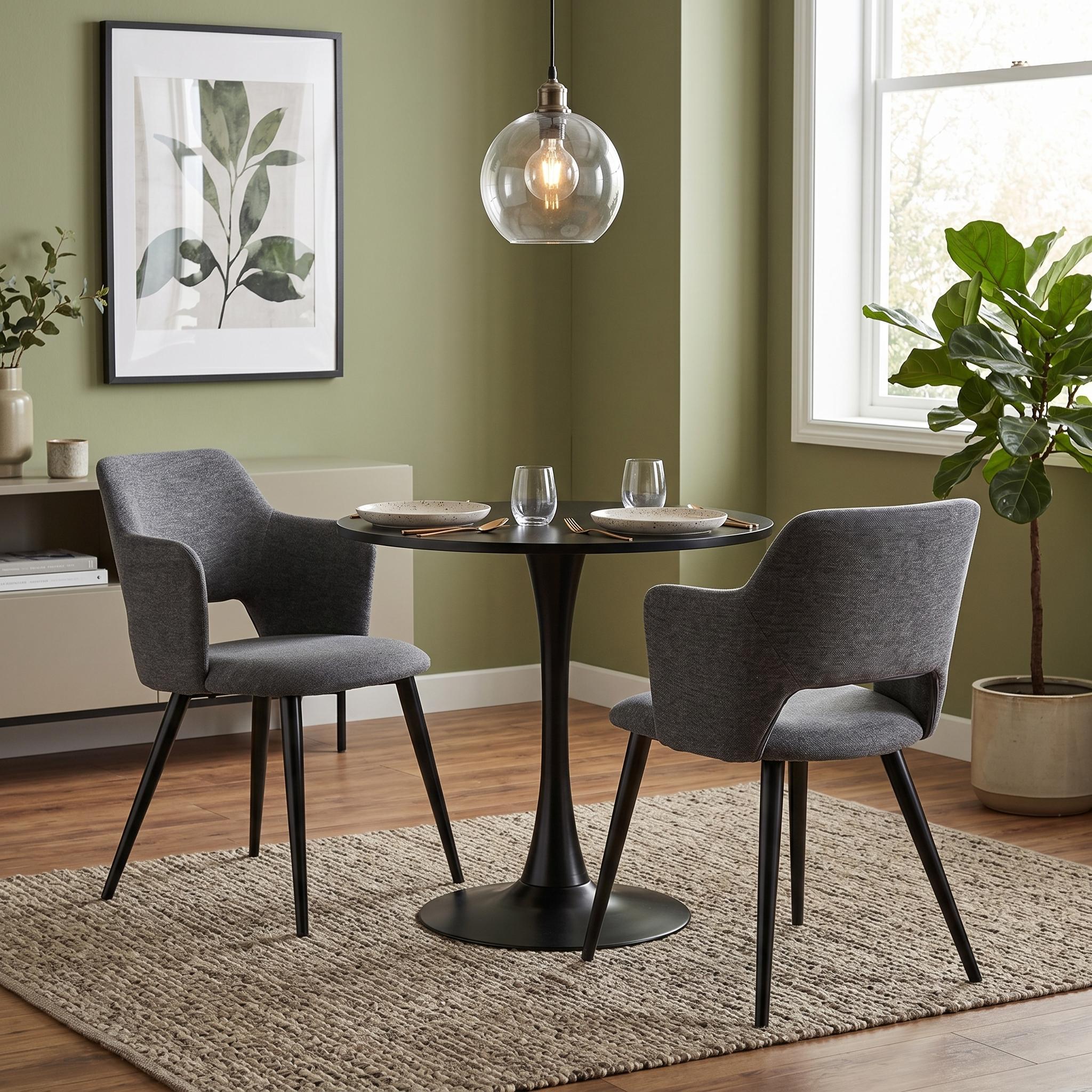 Conjunto de 2 Sillas de Comedor Modernas Respaldo de Diseño Vintage Gris