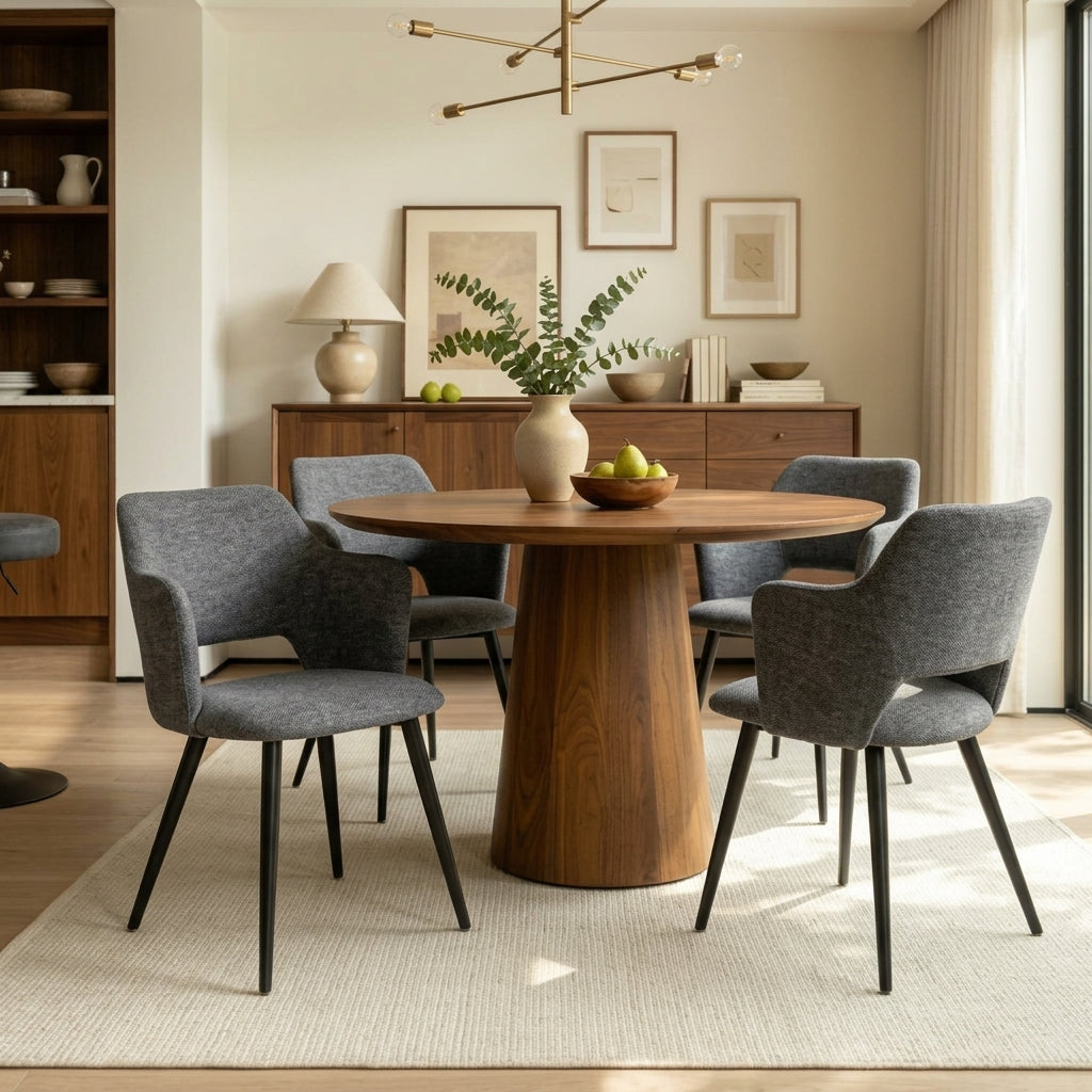 Conjunto de 2 Sillas de Comedor Modernas Respaldo de Diseño Vintage Gris