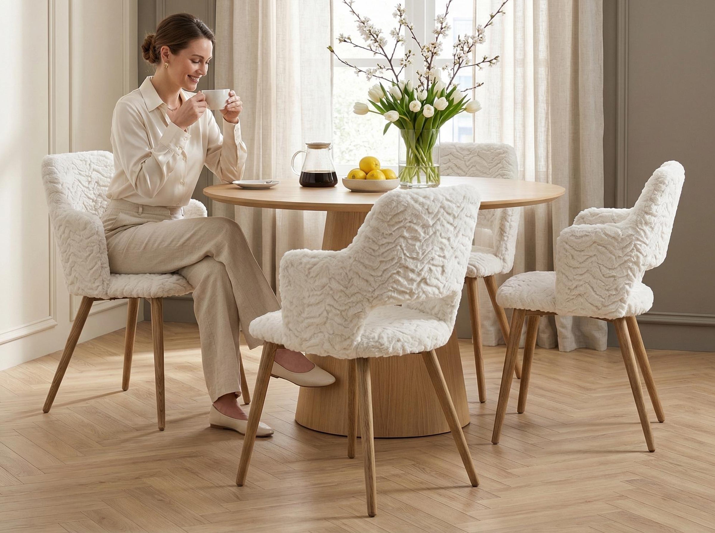 Cyber Homemake ● Silla de comedor con estampado abstracto verde