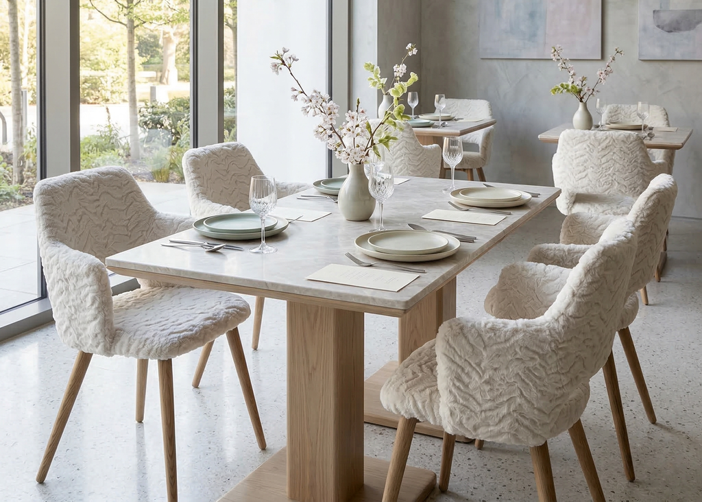Cyber Homemake ● Silla de comedor con estampado abstracto verde