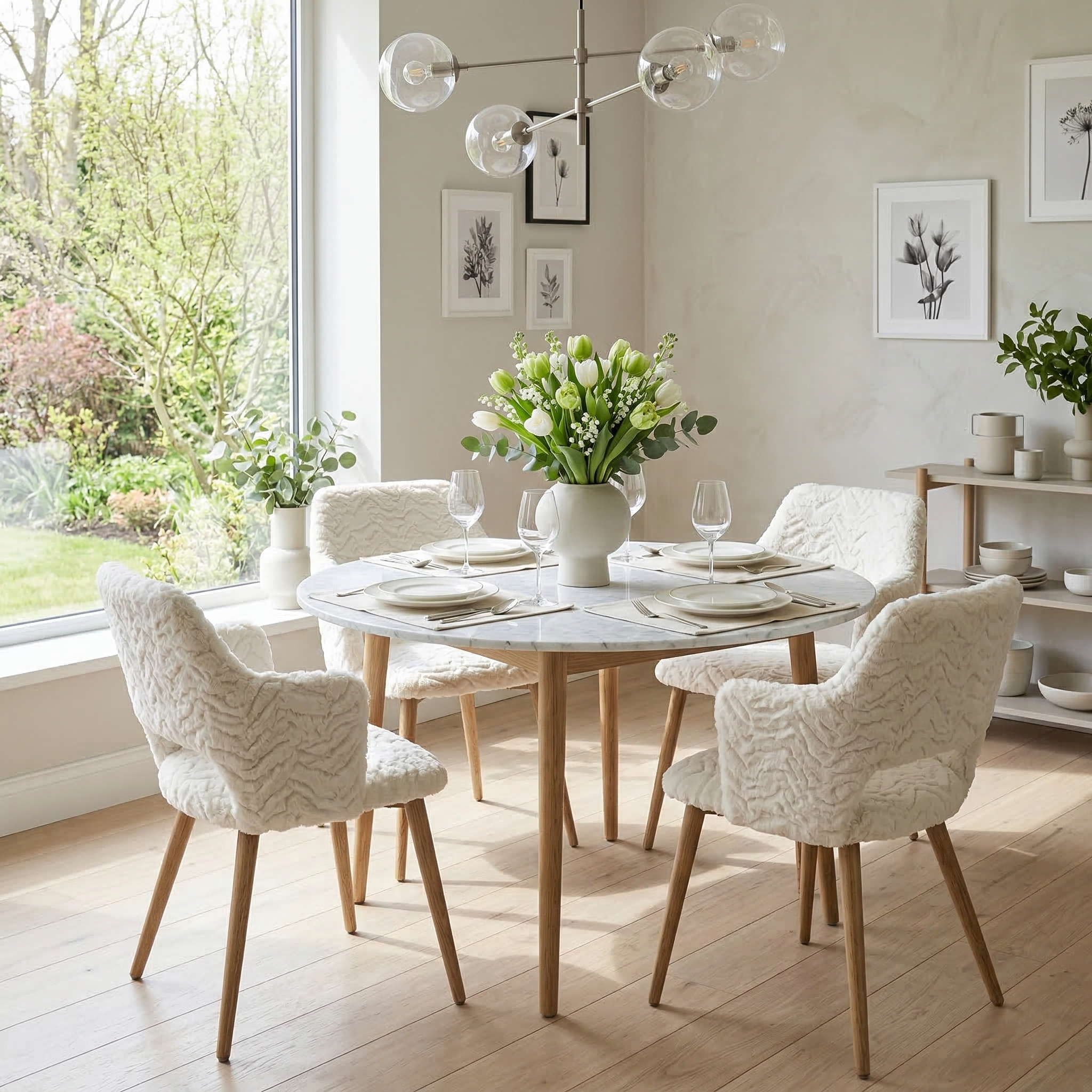 Cyber Homemake ● Silla de comedor con estampado abstracto verde