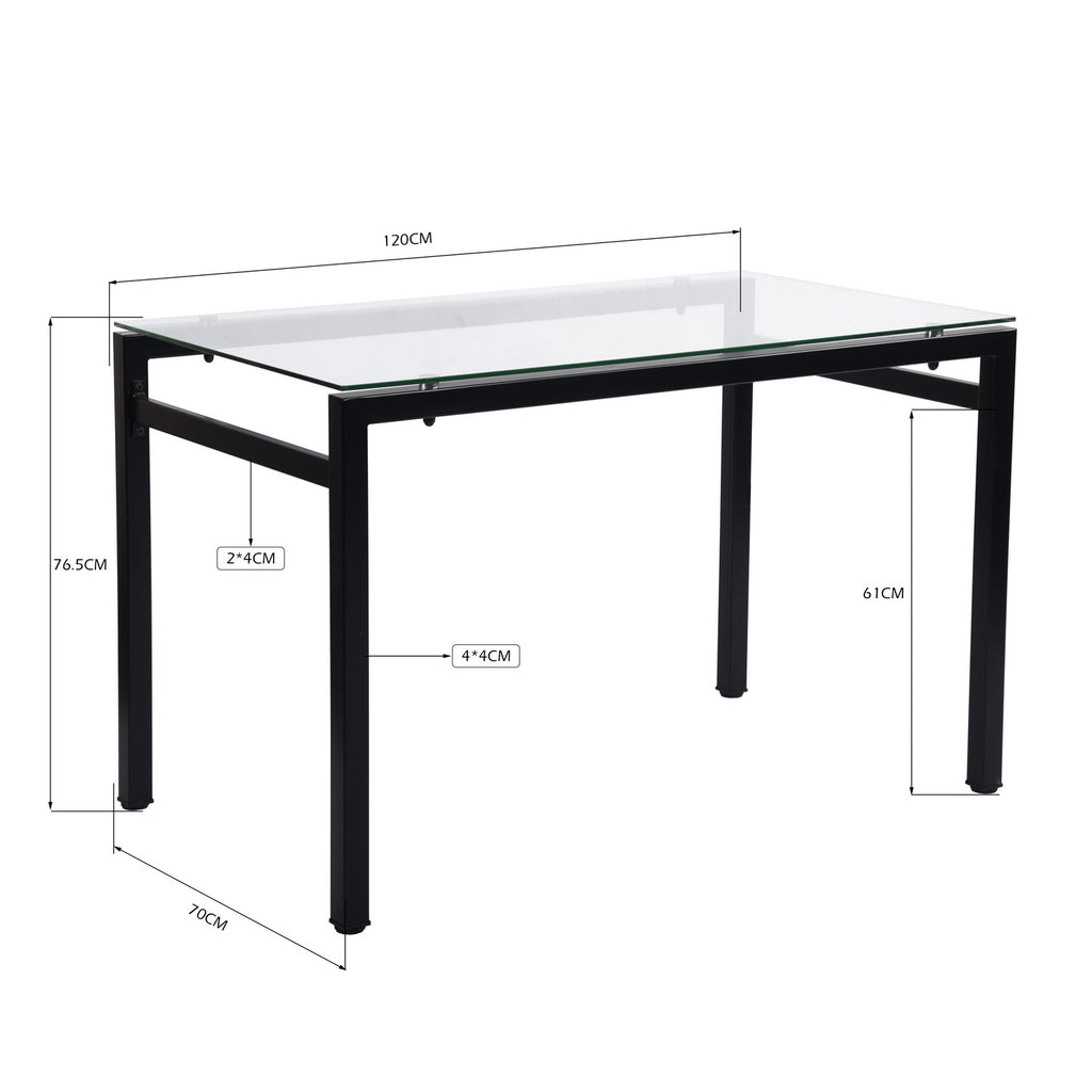 Mesa de Comedor 2-4 Personas Tablero de Vidrio Templado Estilo Moderno Apta para Comedor Cocina Se Puede Usar como Escritorio