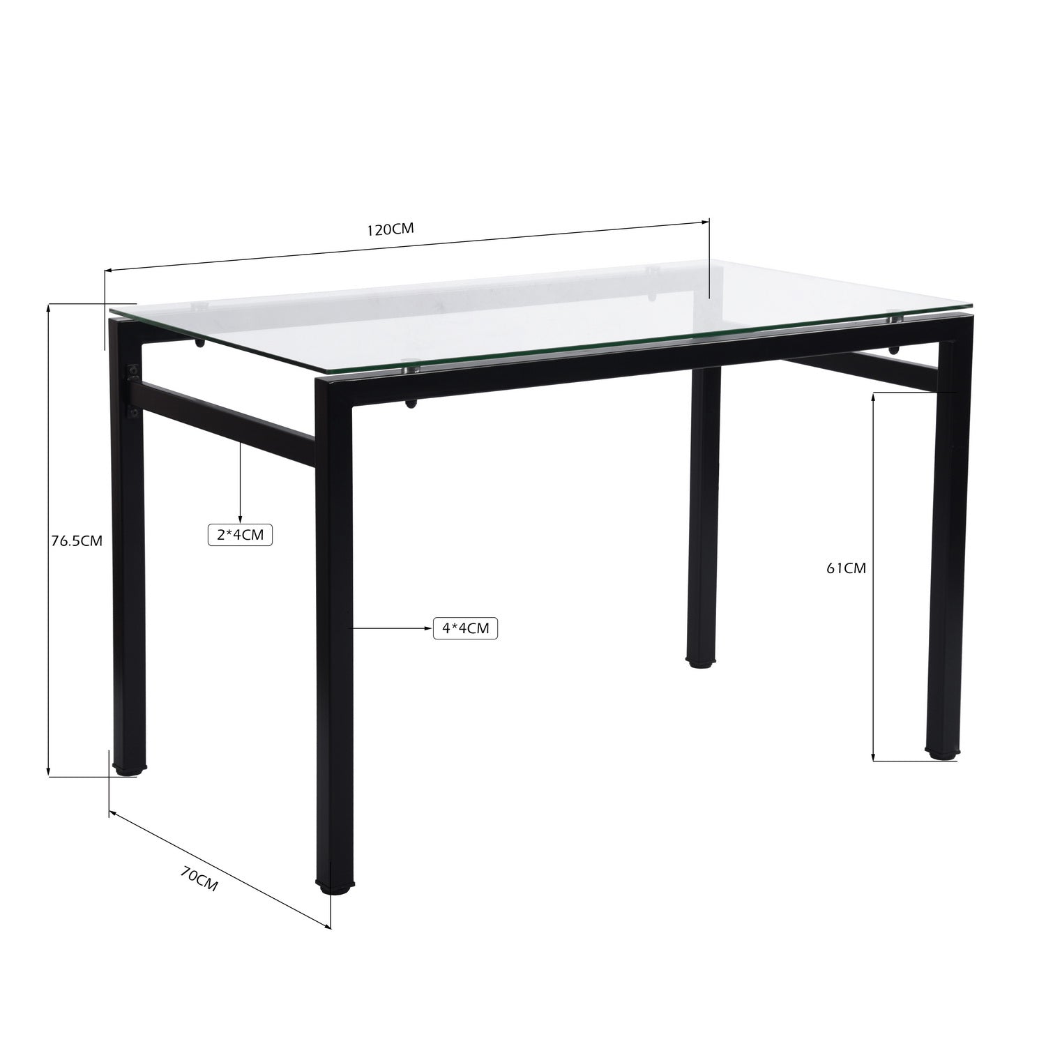 Mesa de Comedor 2-4 Personas Tablero de Vidrio Templado Estilo Moderno Apta para Comedor Cocina Se Puede Usar como Escritorio