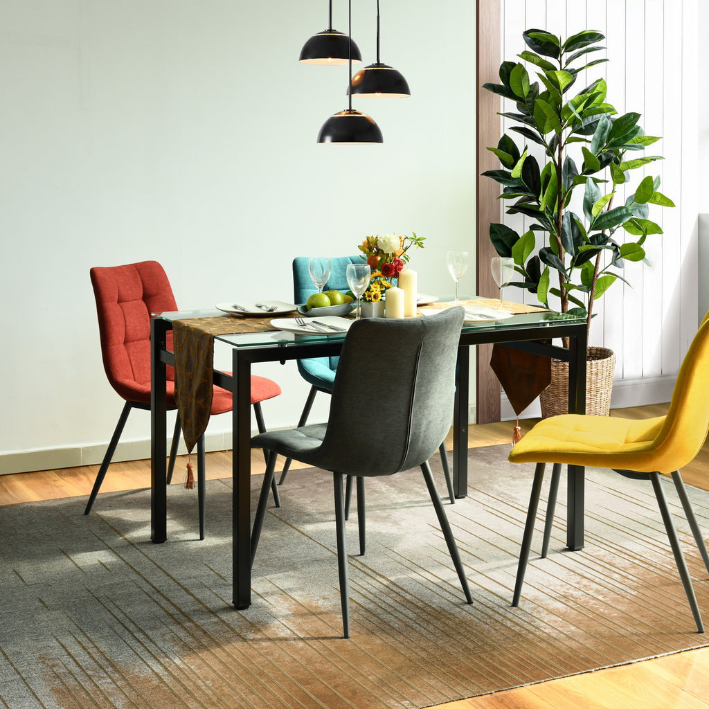 Mesa de Comedor 2-4 Personas Tablero de Vidrio Templado Estilo Moderno Apta para Comedor Cocina Se Puede Usar como Escritorio