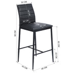 Juego de 2 Taburetes de Bar ContemporáNeos Respaldo Alto Negro