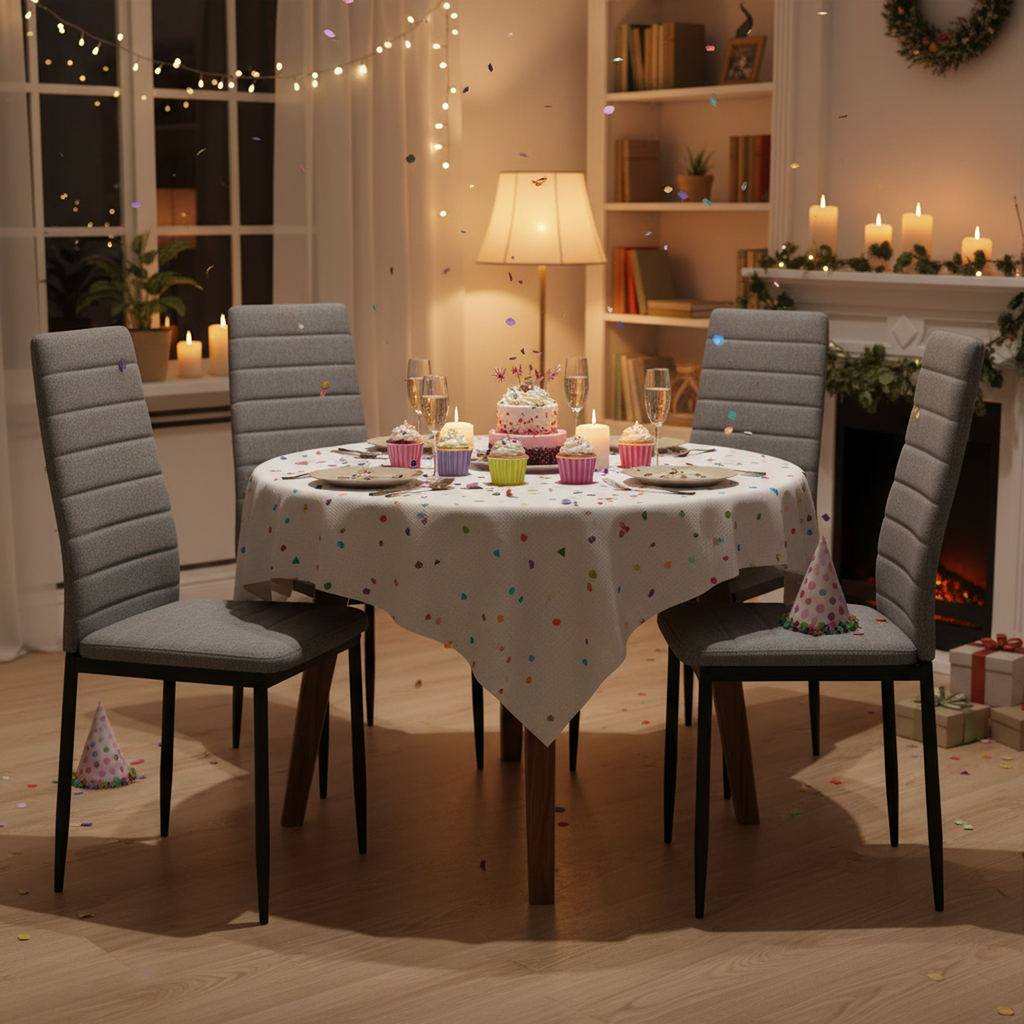 Juego de 4 Sillas de Comedor Contemporáneas en Gris