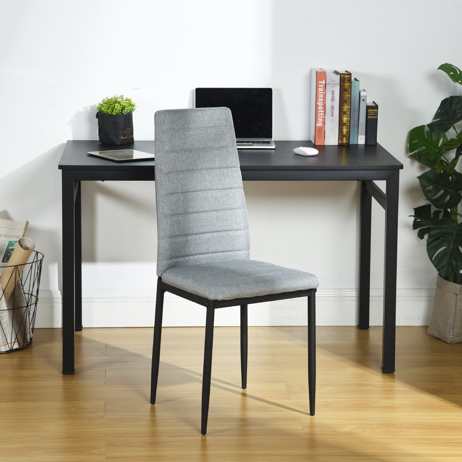 Juego de 4 Sillas de Comedor Contemporáneas en Gris