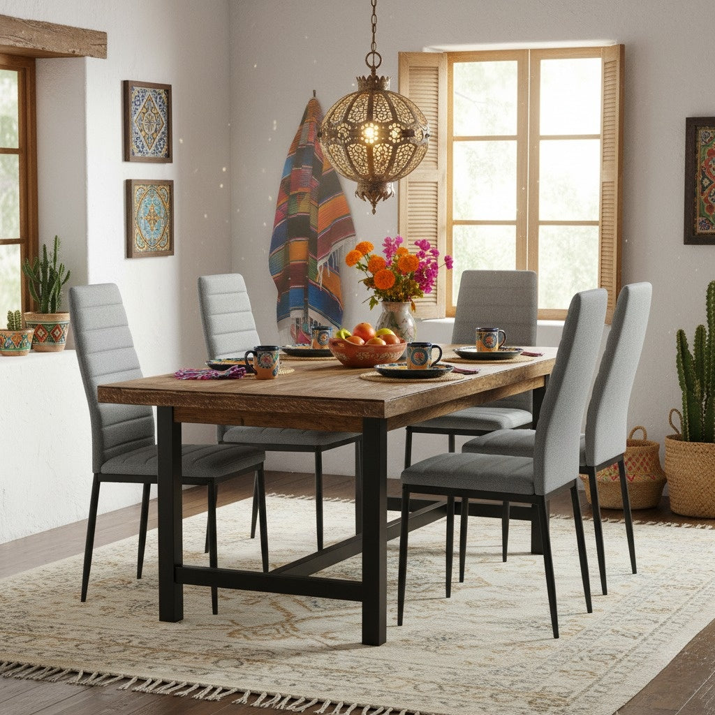 Juego de 4 Sillas de Comedor Contemporáneas en Gris