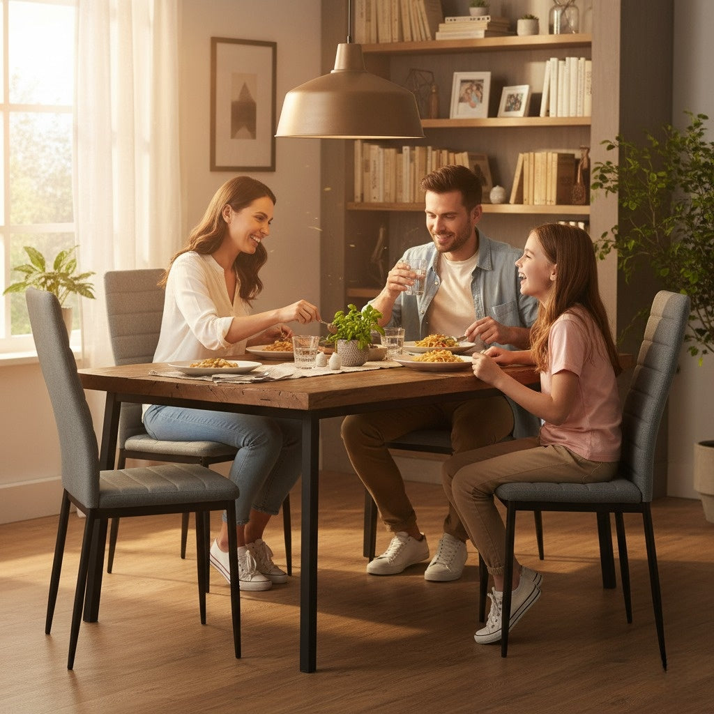 Juego de 4 Sillas de Comedor Contemporáneas en Gris