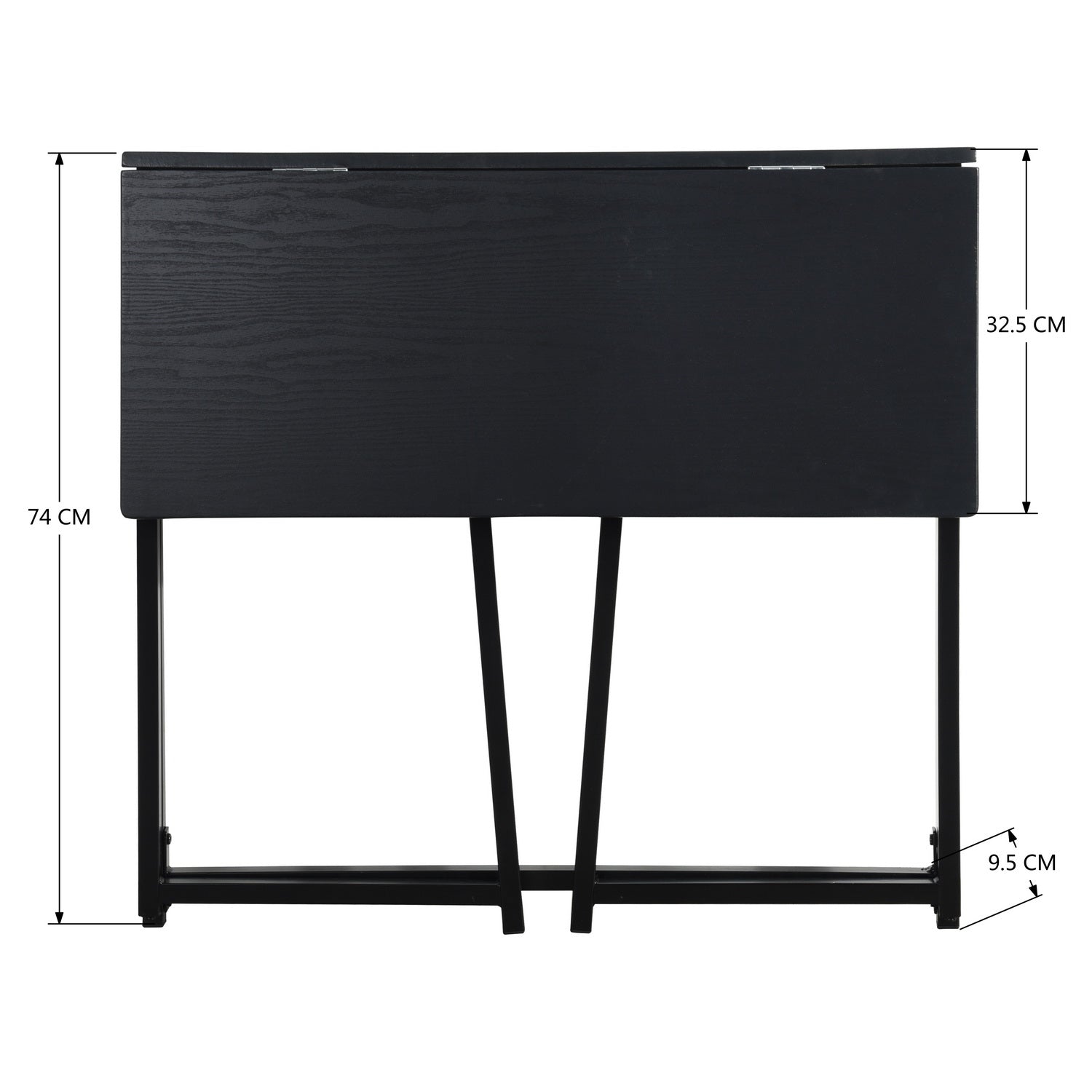 Mesa de Ordenador Plegable para El Hogar Ahorra Espacio 80 X 44 X 74 cm Negro