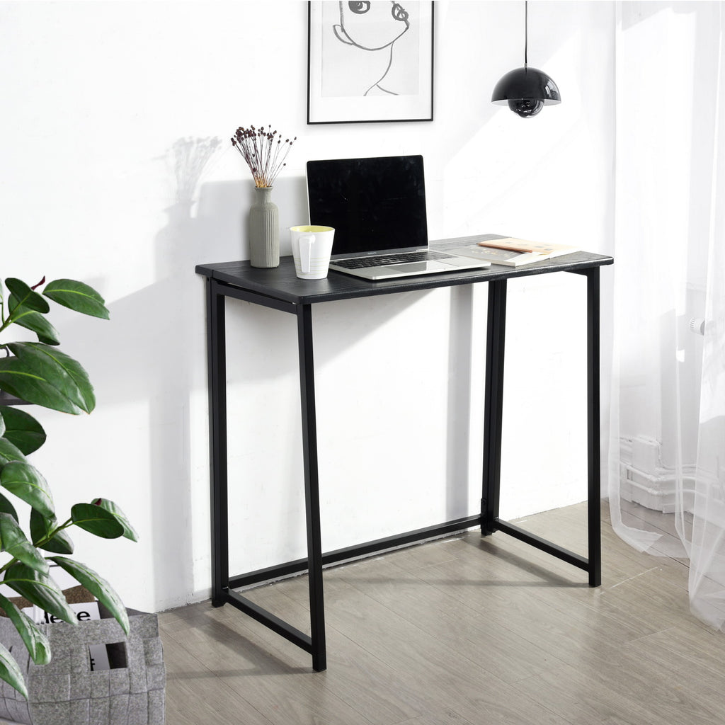 Mesa de Ordenador Plegable para El Hogar Ahorra Espacio 80 X 44 X 74 cm Negro