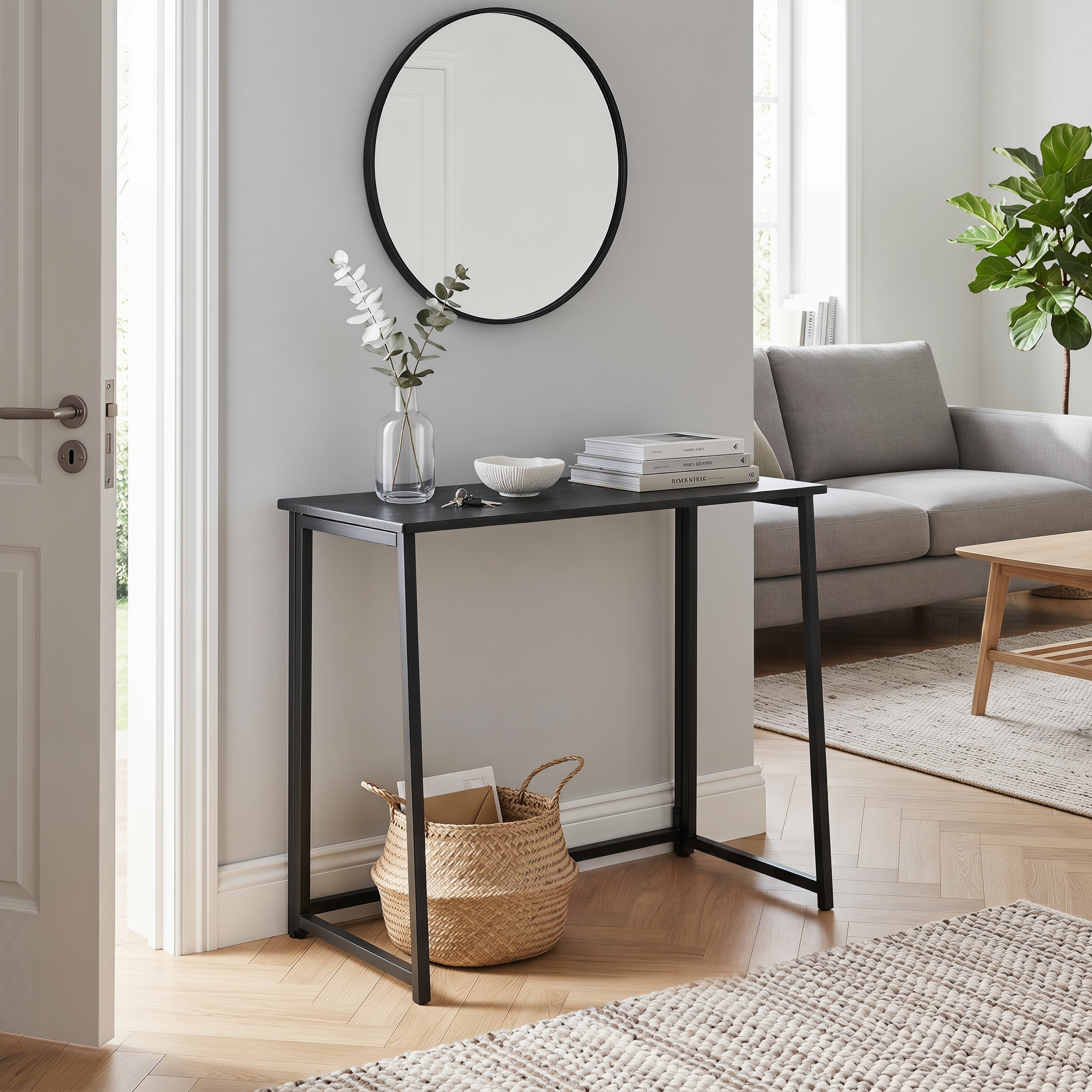 Mesa de Ordenador Plegable para El Hogar Ahorra Espacio 80 X 44 X 74 cm Negro