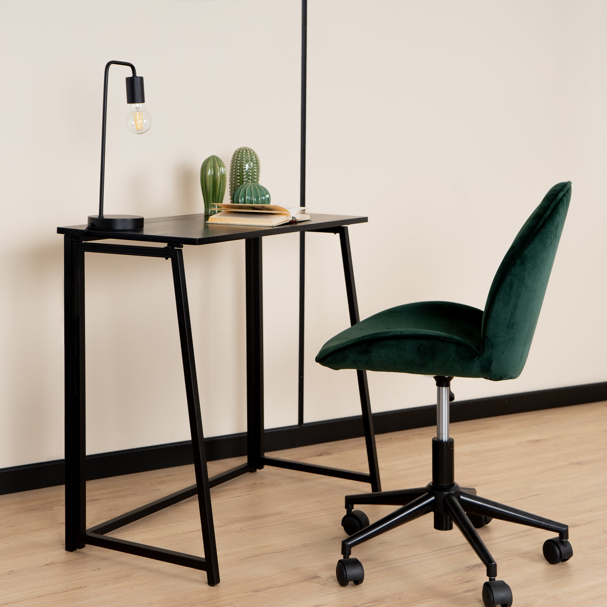 Mesa de Ordenador Plegable para El Hogar Ahorra Espacio 80 X 44 X 74 cm Negro