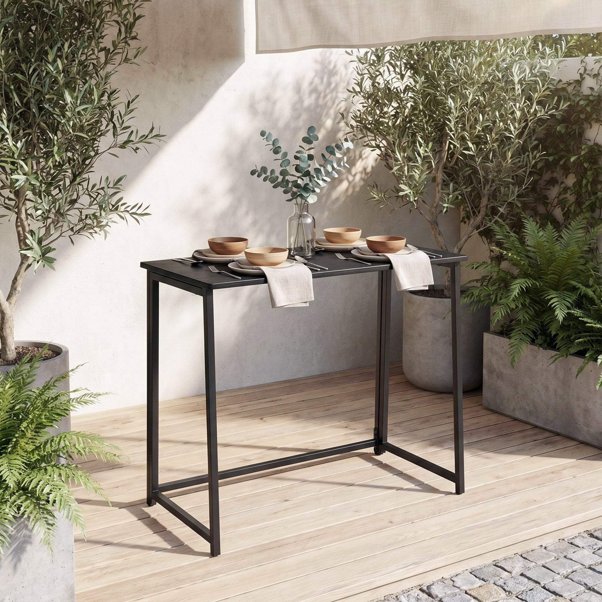 Mesa de Ordenador Plegable para El Hogar Ahorra Espacio 80 X 44 X 74 cm Negro